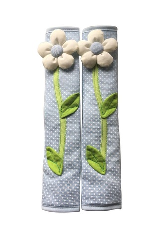 Srıwen 2 Adet Pastoral Çiçek Puantiyeli Kapı/buzdolabı Kulp Kılıfı Buzdolabı Kapı Kolu Eldiven Ev Dekor Mutfak Aksesuarları Mavi