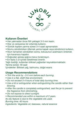 Akdeniz Kokulu %100 Doğal Mum Beyaz