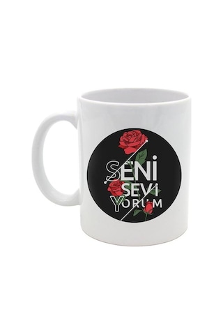 Sevgililere Özel Tasarımlı Kupa & Özel Tasarım Mum & Bahar Coşkusu Çiçek Demeti Hediye Seti