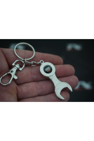 Audi Logo İngiliz Anahtarlık Sibop Kapağı Seti