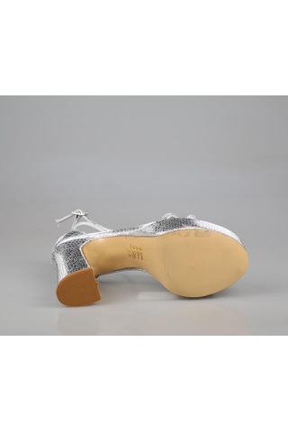 Feles 053-398 Gümüş Kadın Topuklu Ayakkabı Gümüş