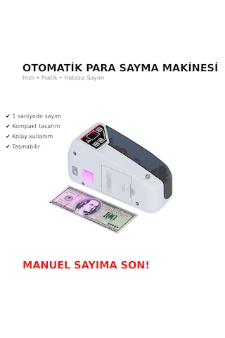 Otomatik Para Sayma Makinesi Hızlı Banknot Sayacı Kompakt Ve Pratik Kullanım