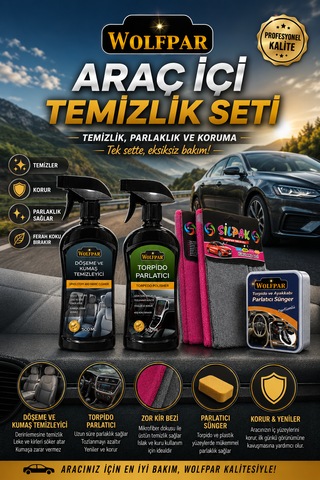 Araç İçi Temizlik Seti Döşeme, Torpido Ve İç Mekan Bakım Seti 1