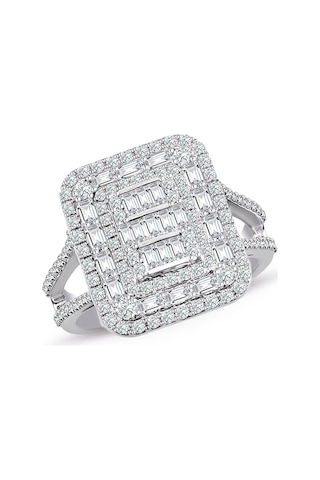 1.50 Ct Baget Pırlanta Modern Tasarım Yüzük