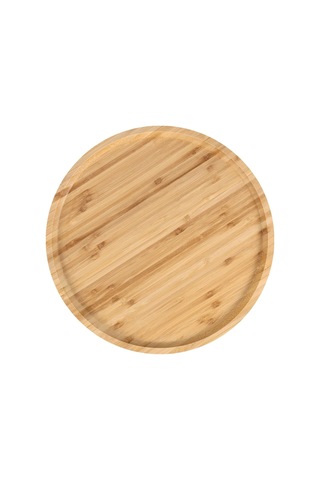 Deconox Bambu Lüx Yuvarlak Servis 25 25cm, Sunumluk Çerezlik Sunum Tabağı Sku: Smg8690010574329 Açık Gri