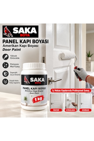 Saka Boya Panel Kapı Boyası 2,5 Kg Amerikan Kapı Boyası Beyaz