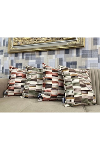 Nivemeshome Ritim 02 Kiremit 45x45 Kırlent Kılıfı Kiremit