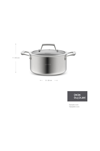 Karaca Plasma Steel 3Ply İndüksiyon Tabanlı Çelik 20 Cm