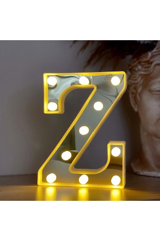 Dekoratif Led Işıklı 3d Z Harfi Büyük Boy Organizasyon Doğum Günü