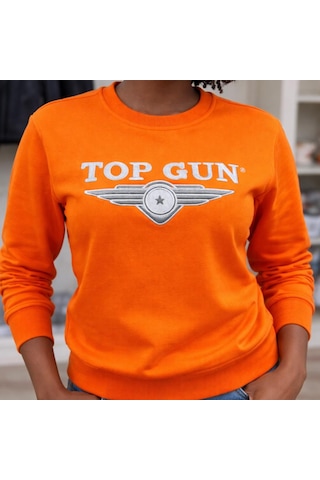 Top Gun Nakıslı Sweat Turuncu Turuncu