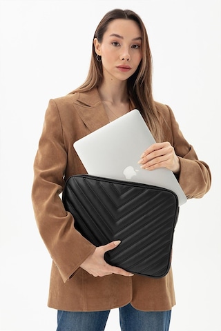 Necati Çanta Macbook Air Pro 13.3" & 14" Inç Laptop Kılıfı Bej Siyah-709 Siyah