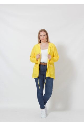 Moda Berray B027 Cebi Pullu Kapüşonlu Gömlek Sarı Sarı