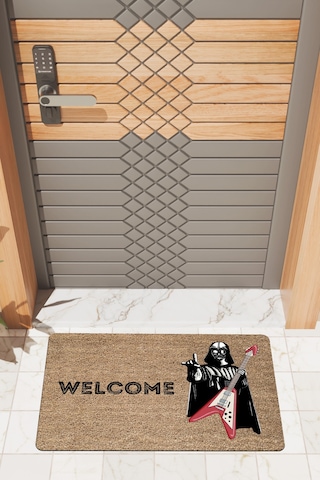 Rugmood Modern Dijtal Baskı Kahverengi Star Wars Darth Vader Gitar Kapı Önü Paspası Çok Renkli
