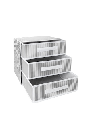 3 Bölmeli Çekmece Düzenleyici Organizer Gri