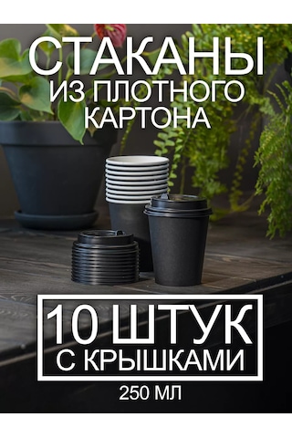 Peakshop Kağıt Kupa 250 Ml Kapaklı 10 Adet 192275042 100 adet