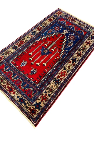 El Dokuma Sıfır Taşpınar Halısı Seccade 110x188 Kök Boya Namazlık