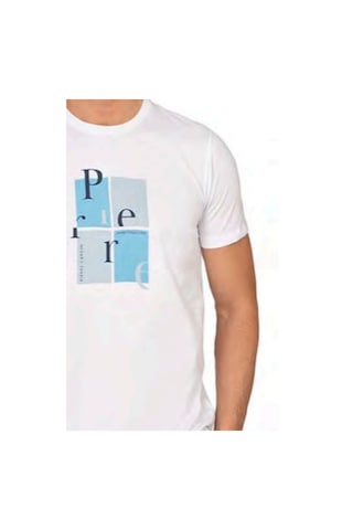 Pierre Cardin 6126 Erkek Kısa Kollu Bisiklet Yaka Pijama Takımı-beyaz