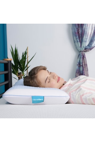 Viscofoam Evva Terletmeyen Ortopedik Yastık Serinleten Visco Yastık Jelli Yastık 59x39x13cm