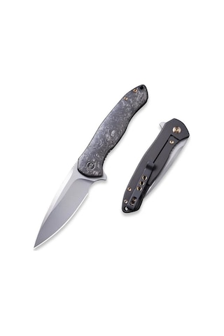 We Knife Kitefin Marble Carbon Fiber Presentation Handle With Black Ti Lock Side Handle Polished Bead Blasted Cpm S35vn Blade Çakı Siyah