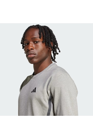 Adidas Game & Go Team Issue Bisiklet Yaka Erkek Sweatshirt Jc5695 Gri
