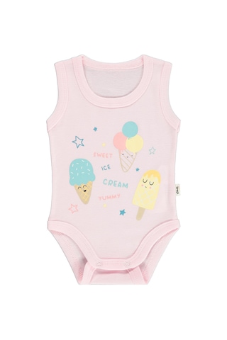 Civil Baby Dondurma Baskılı 1-36 Yaş Çıtçıtlı Badi - Pembe