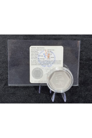 2013 Mersin Xvıı. Akdeniz Oyunları 50 Türk Lirası 925 Ayar Gümüş Proof Sertifikalı
