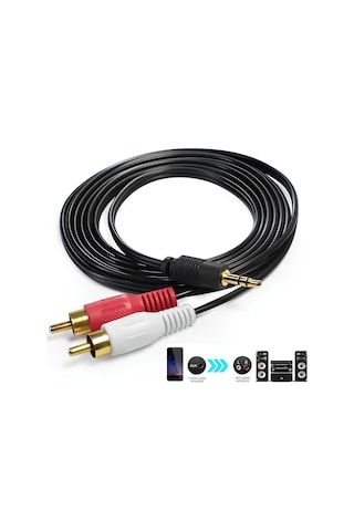 Speeduf 1.5 Metre Stereo Lale Kablo Ses Sistemi Kablosu Aux Rca