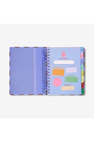 Flying Tiger Bordo Kareli Çalışma Planlayıcı Defter Çok Renkli