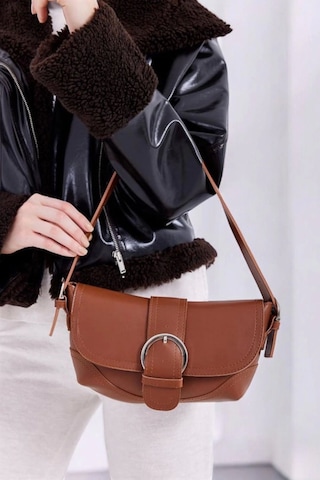 Glemix Venice Taba Kemer Model Baget Kadın Omuz Çantası Taba