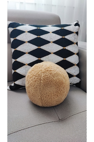 Top Kırlent Yastık 1 Küçük Hardal 25 Cm