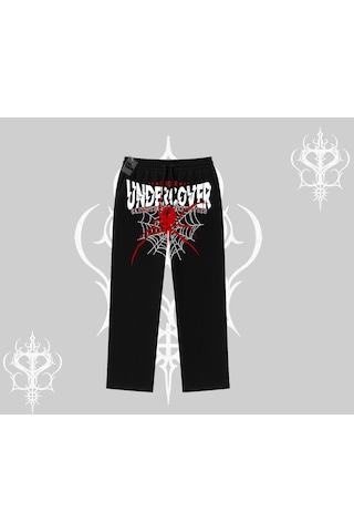 Beyaz Baggy Eşofman Altı Spider Undercover Siyah
