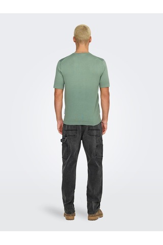 Only & Sons Erkek Düz Basic Yeşil T-shirt-22022928