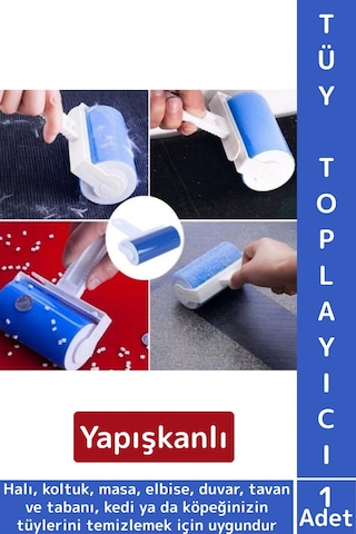 Uzun Ömürlü Pratik Kolay Temizlik Halı Koltuk Evcil Hayvan Kedi Köpek Kıl Tüy Kir Toz Toplama Rulosu