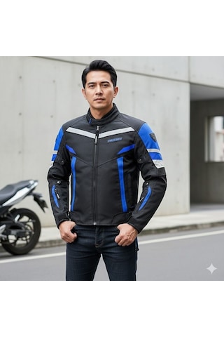Prosev Ce2150 4 Mevsim Motosiklet Montu Siyah-mavi Motorcu Mont