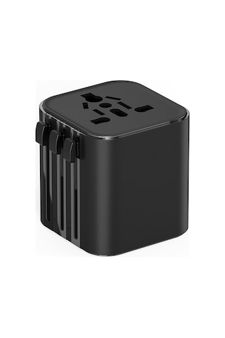 Wiwu Wi-ua005 Çoklu Universal Tr/us/uk/aus/eu Uyumlu Seyahat Şarj Adaptörü 2500w Siyah