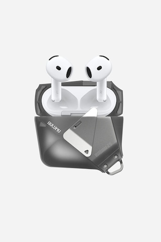 Apple Uyumlu Airpods 4 Geometrik Desenli Kilitleme Mekanizmalı Ve Askı İpli Kılıf A29 Antrasit