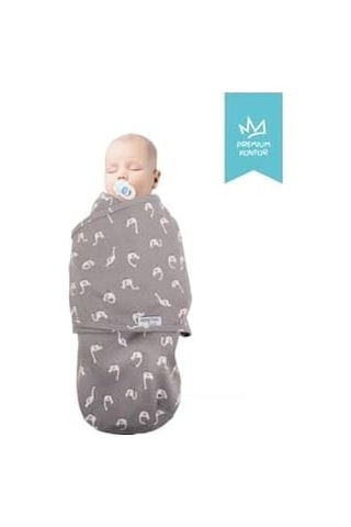 Sevi Bebe İnterlok Kundak Kuğu Desen Açik Mavi
