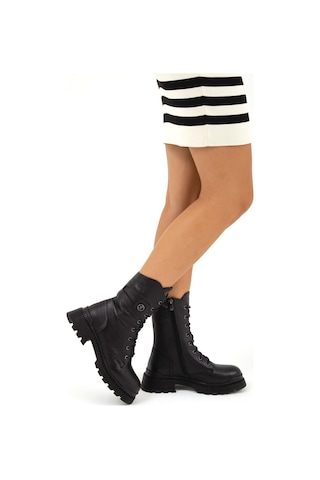 Tamer Tanca Kadın Hakiki Deri Siyah Floter Casual Bot 922 23k10024 Bn Bot Sk22/23 Sıyah Floter Siyah