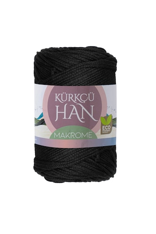 Premium Makrome Ipi 3mm 200gr 120m Örgü Ipi - Siyah