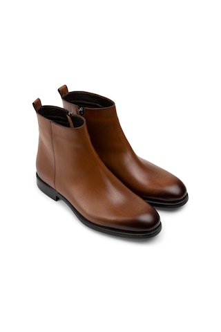 Deery Hakiki Deri Taba Rengi Fermuarlı Erkek Bot - 01921mtbac01 Taba