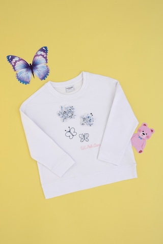 U.S. Polo Assn. Kız Çocuk Beyaz Bisiklet Yaka Sweatshirt 50298202-VR013