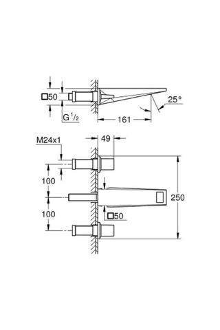 Grohe Allure Brilliant Üç Delikli Lavabo Bataryası 1/2" M-Boyut  20628000 Gümüş