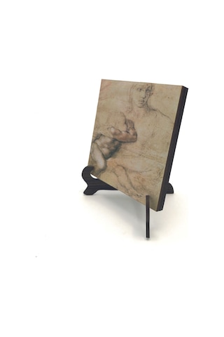 Eskiz Çizim Leonardo Da Vinci Baskılı Mdf Masaüstlük 10x10