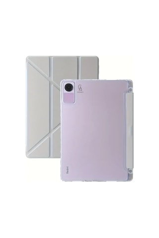 Xiaomi Redmi Pad Se 8.7 İnç Uyumlu Kılıf 3 Farklı Stand Kalemlikli Tri Folding Tablet Kılıfı