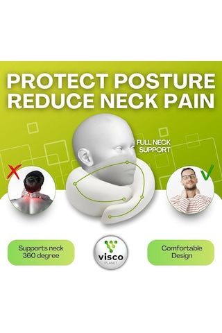 Visco Planet Ortopedik Spiral Boyun Destekli Seyahat Yastığı%100 Ortopedik Visko Genel