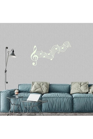 Dez Karanlıkta Parlayan Müzik Notaları Fosforlu Sticker 60x100 Cm