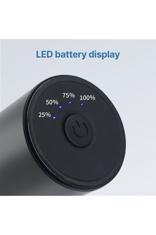 Novahub Çift Yönlü Otomatik Değirmen, 3 Tıkla Açma, Alüminyum Gövde, 100sn Öğütme, Siyah Siyah