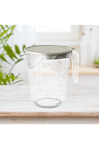 Homyl 1l Ölçüm Kabı Temizle Süzgeç Bardak Ev Pişirme Beyaz Beyaz