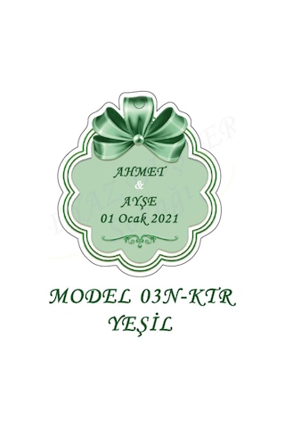 Beyazdüşlersokağı Şekilli Etiket (25 Ad)-Nişan,Nikah,Kına,Bebek Süsü-Anı-(Etk-03N)