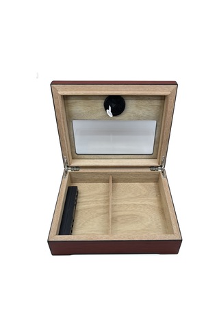 Parmida Ahşap Puro Kutusu Humidor - Dijital Göstergeli Tasarım Koyu Ceviz